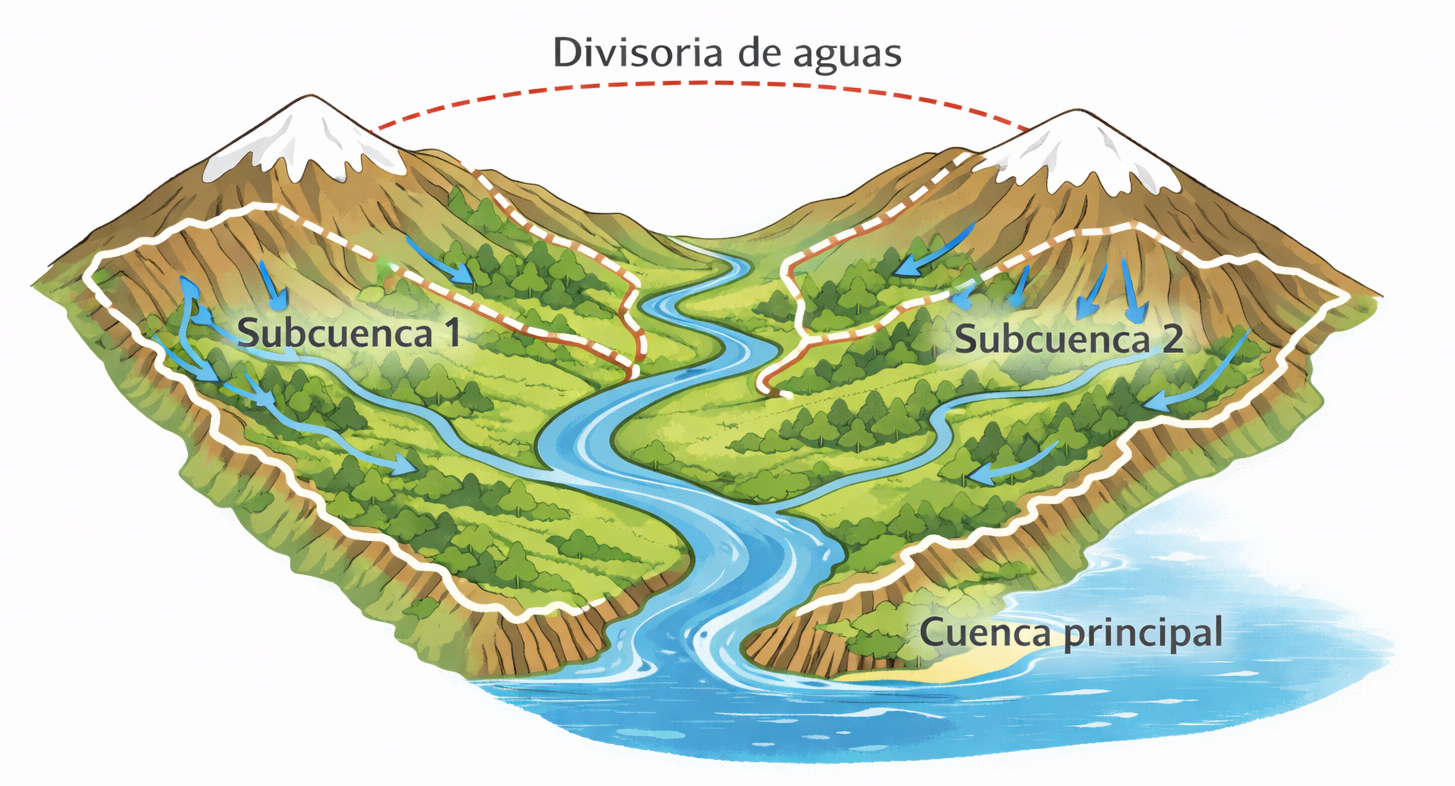 Esquema de subcuencas hidrográficas
