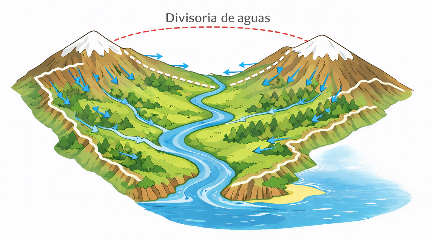 Esquema de cuenca hidrográfica